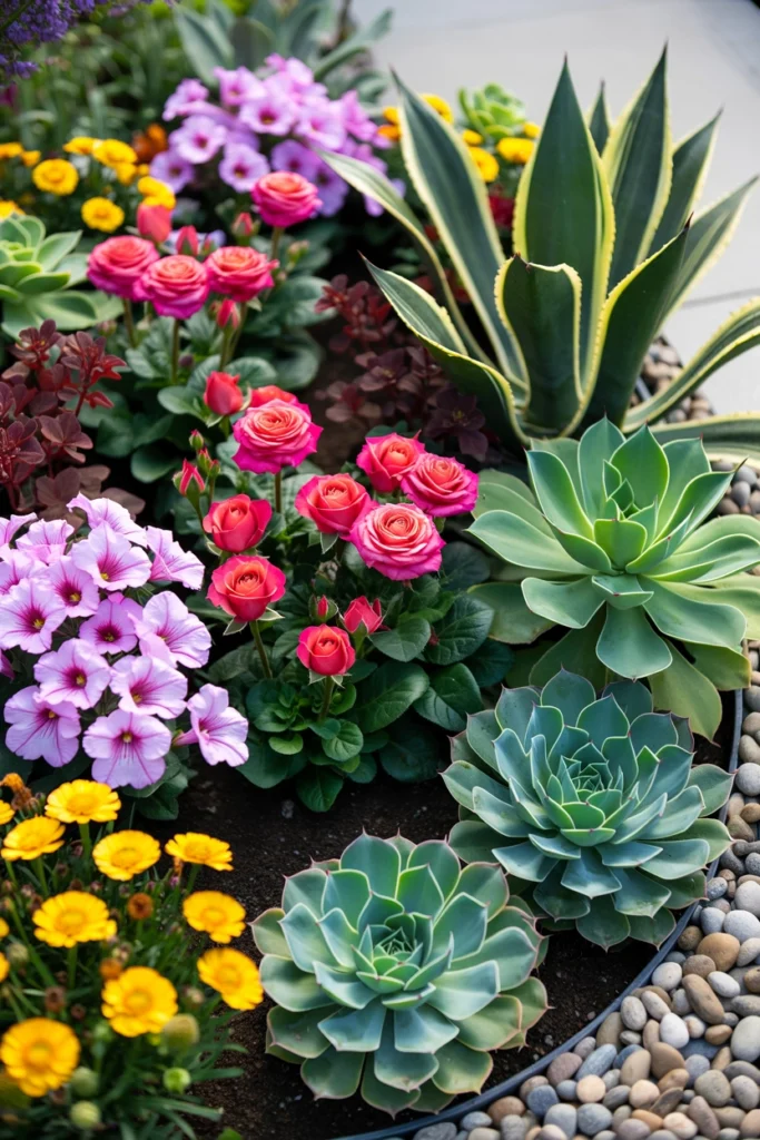 Succulent and Flower Combination